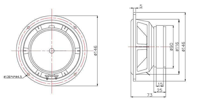 MR05H21A-A 5 inch speaker