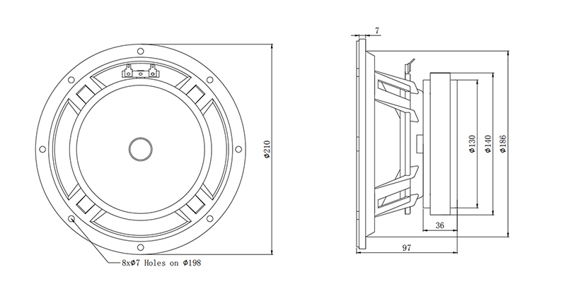 MR08H02D 8 inch speaker