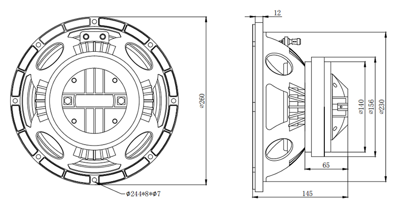 MR10H13-44T 10 inch coaxial