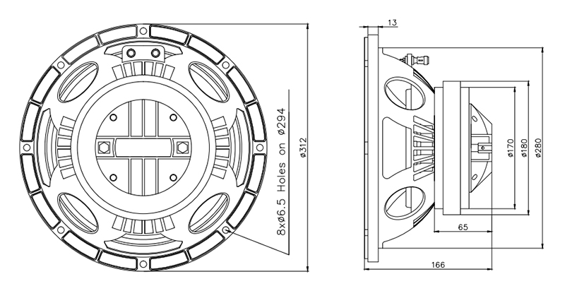 MR12H13-44T 12 inch coaxial